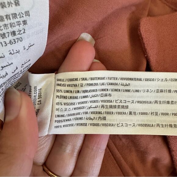 NWT Abercrombie Linen Blend Salmon Lightweight Open Blazer Small - Picture 4 of 5